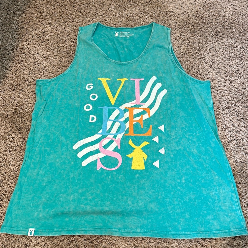 Teal Dutch Bros tank top